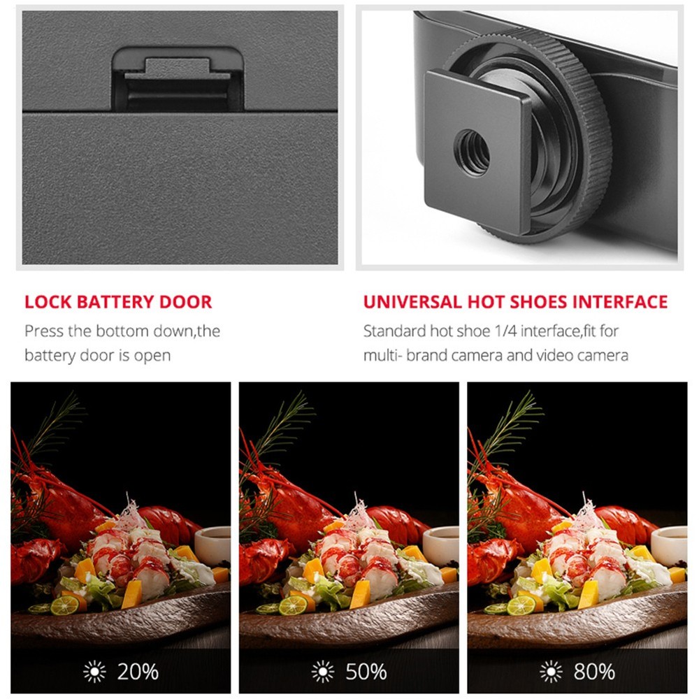 49 LED Continuous On Camera LED Panel Light Portable Dimmable Video Lighting