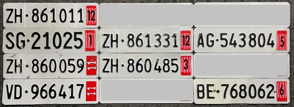 License plate SWITZERLAND FRONT. PICK ONE.