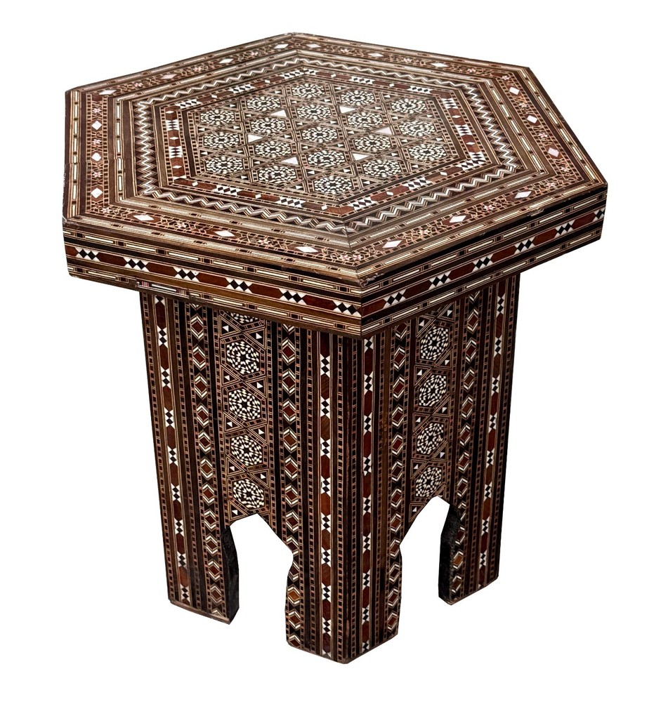 antique marquetry middle eastern table table