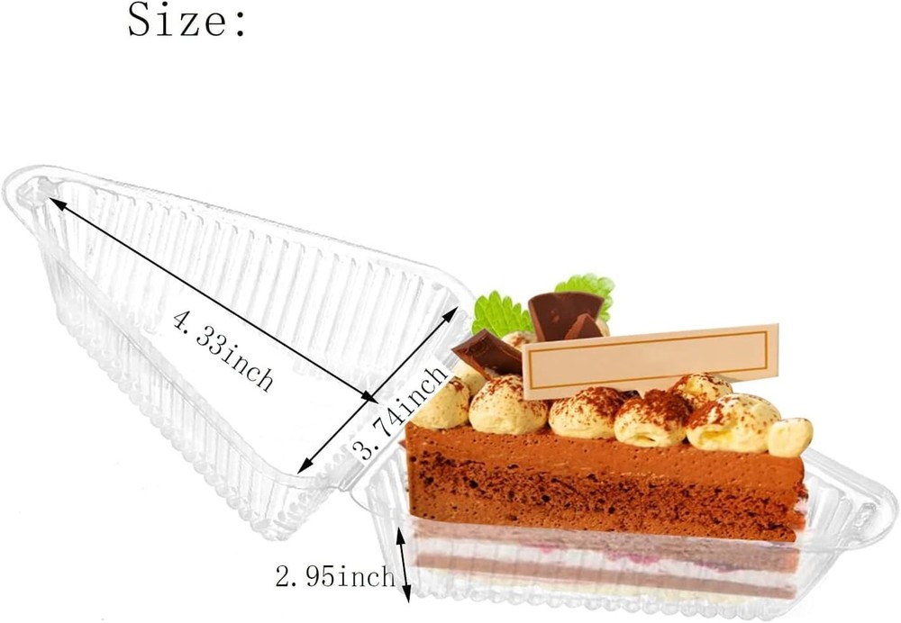 Triangular Cake Slice Containers - 200 Pack, Food Grade, Perfect for Bakeries