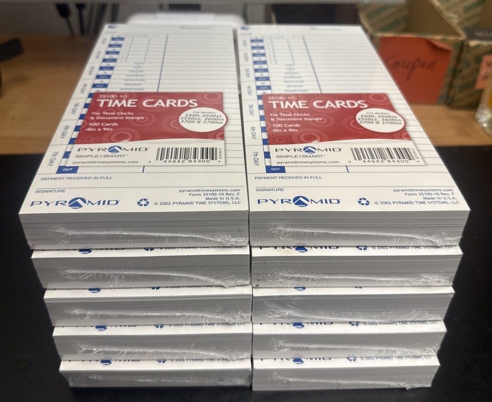 Pyramid Time Systems 35100-10M 1000 Count Authentic