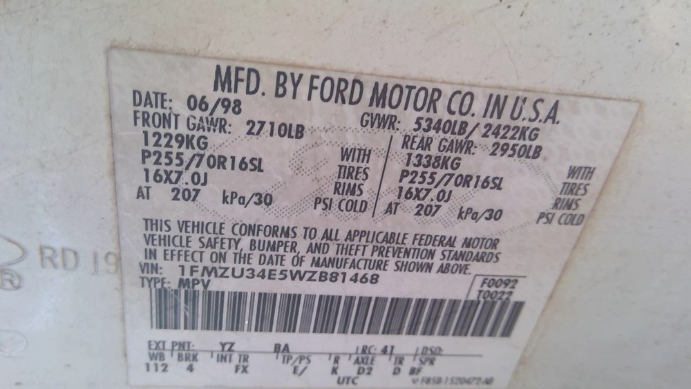 Speedometer Cluster MPH Fits 98 EXPLORER 287862