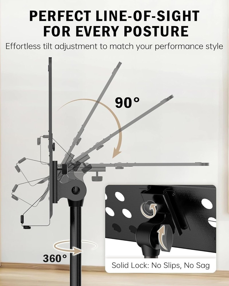 Adjustable Music Holder for Instrumental Performance