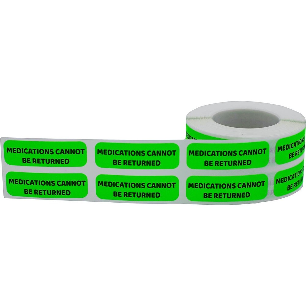 Medications Cannot Be Returned Labels | 0.5″ x 1.5″ Rectangle - 500 Pack