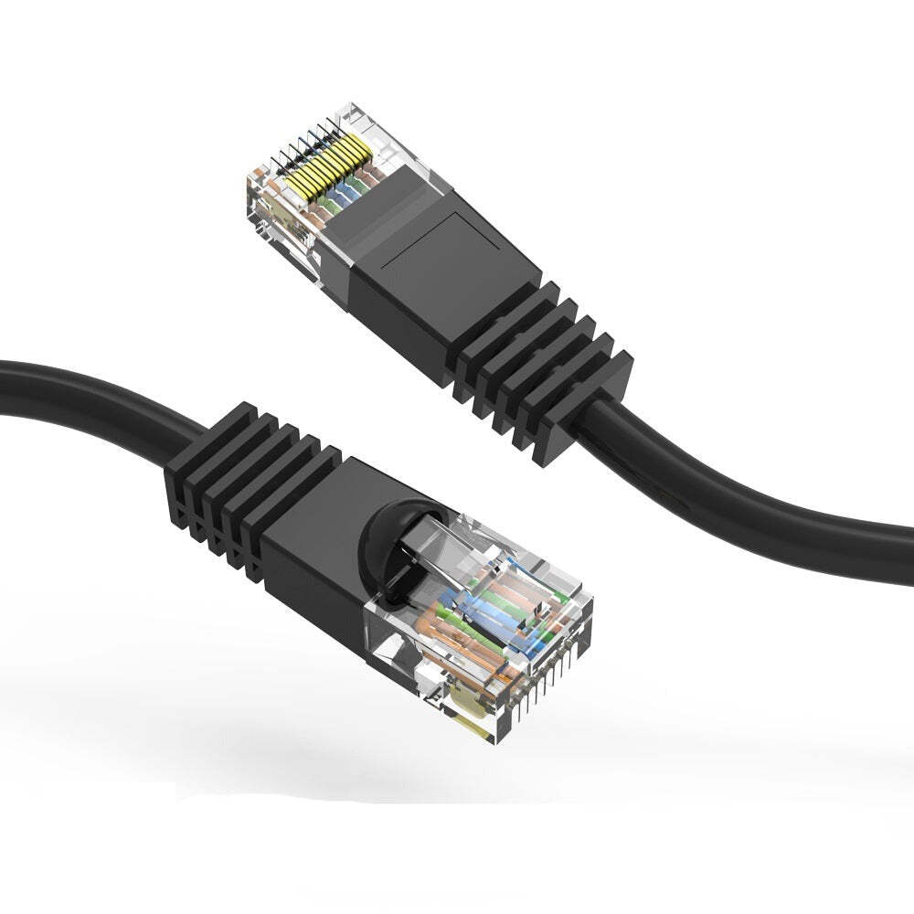 3Ft CAT5E UTP Ethernet Network Booted Cable Black