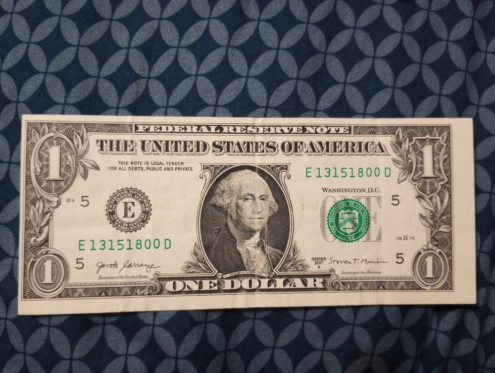 Extremely Off Center Error Misprint $1 Bill 2017A Severely Misaligned Both Sides