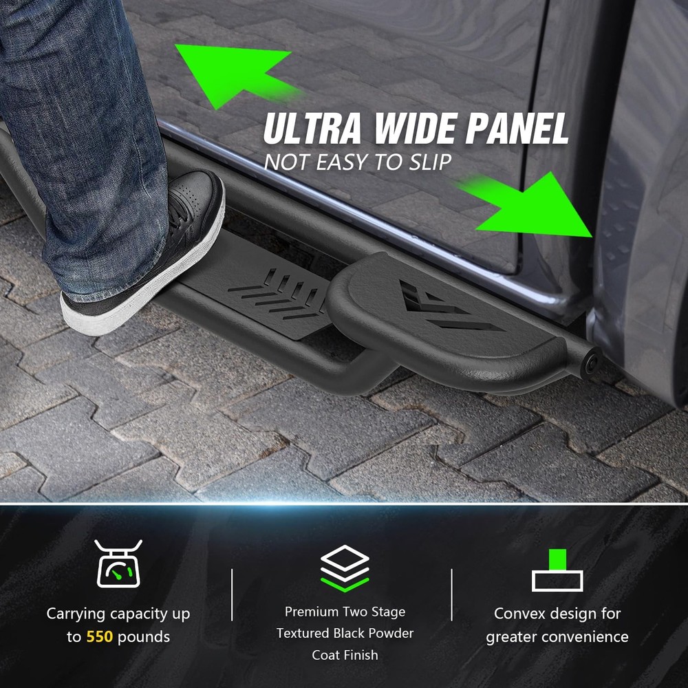 Two Raised Steps Running Boards Side Steps for 2015-2025 Chevy