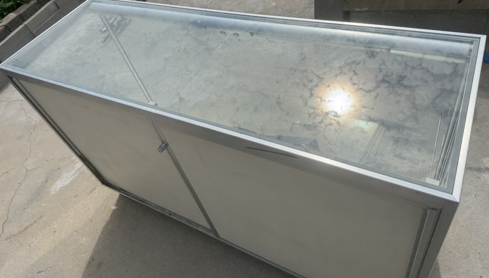 Glass Display Case For Store With Shelves & Lock