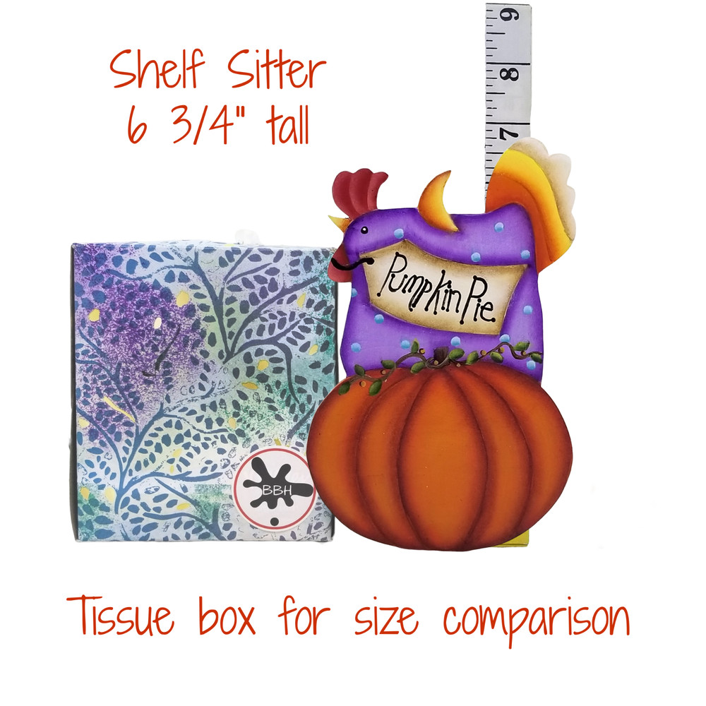 HP Chicken Shelf Sitter for Fall, Pumpkin Pie and Candy Corn, ByBrendasHand