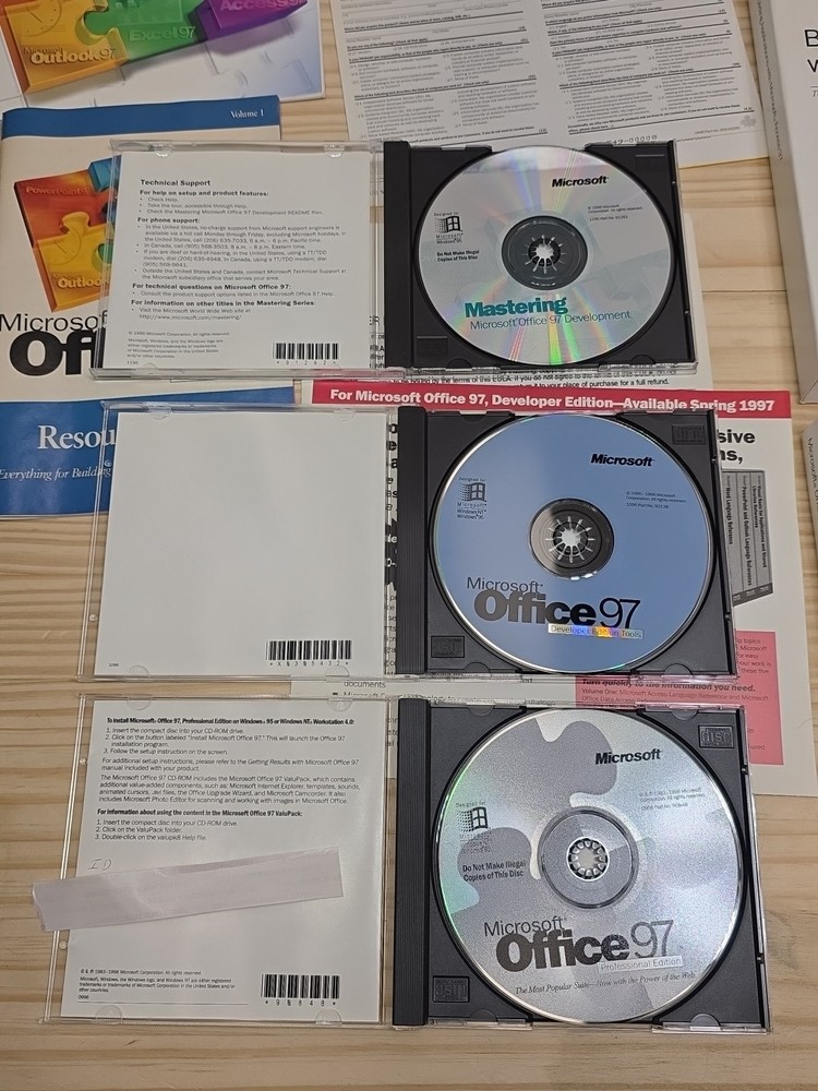 Microsoft Office 97 Developer & Professional Edition CD-ROMs Open Box Free Shipp