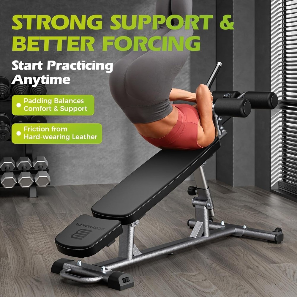 Semi-Commercial Sit-Up Bench with Reverse Crunch Handle for Ab & Core Workout ..
