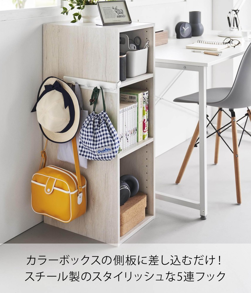 Yamazaki Colorbox 5-Hook Set, White