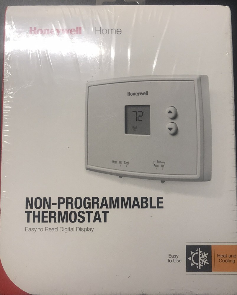 horizontal non-programmable thermostat with digital backlit display