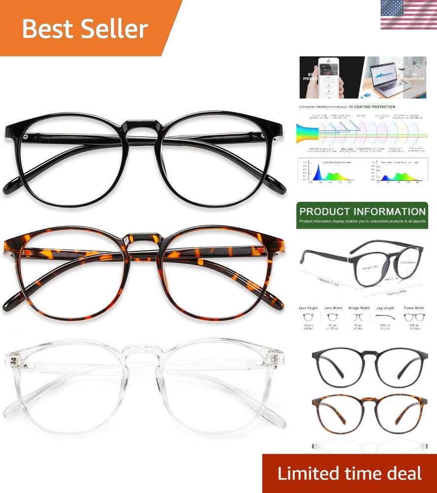 Chic Blue Light Blocking Glasses - 3 Color Variety for Gaming & Work