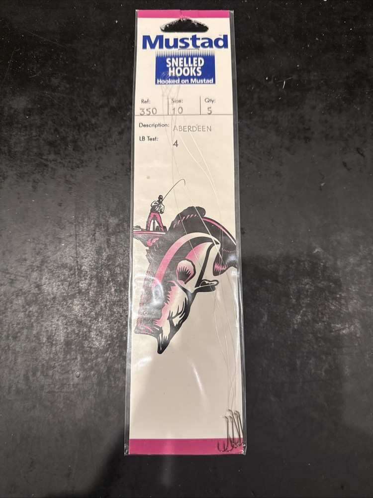 Mustad Ref 350 Size 10 4lb Test Qty 5 Per Pack