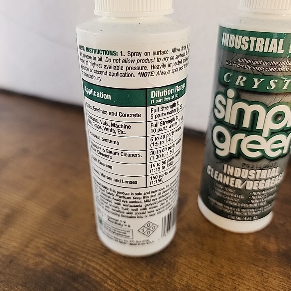 Simple Green Crystal Industrial Cleaner and Degrease Lot Of 2 From 2002 4oz NOS