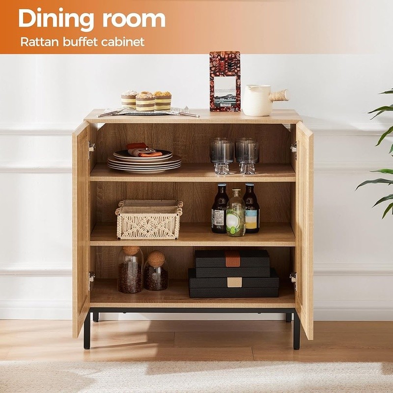 Multi-Purpose Buffet Cabinet Adjustable Shelves Storage Sideboard Kitchen Office