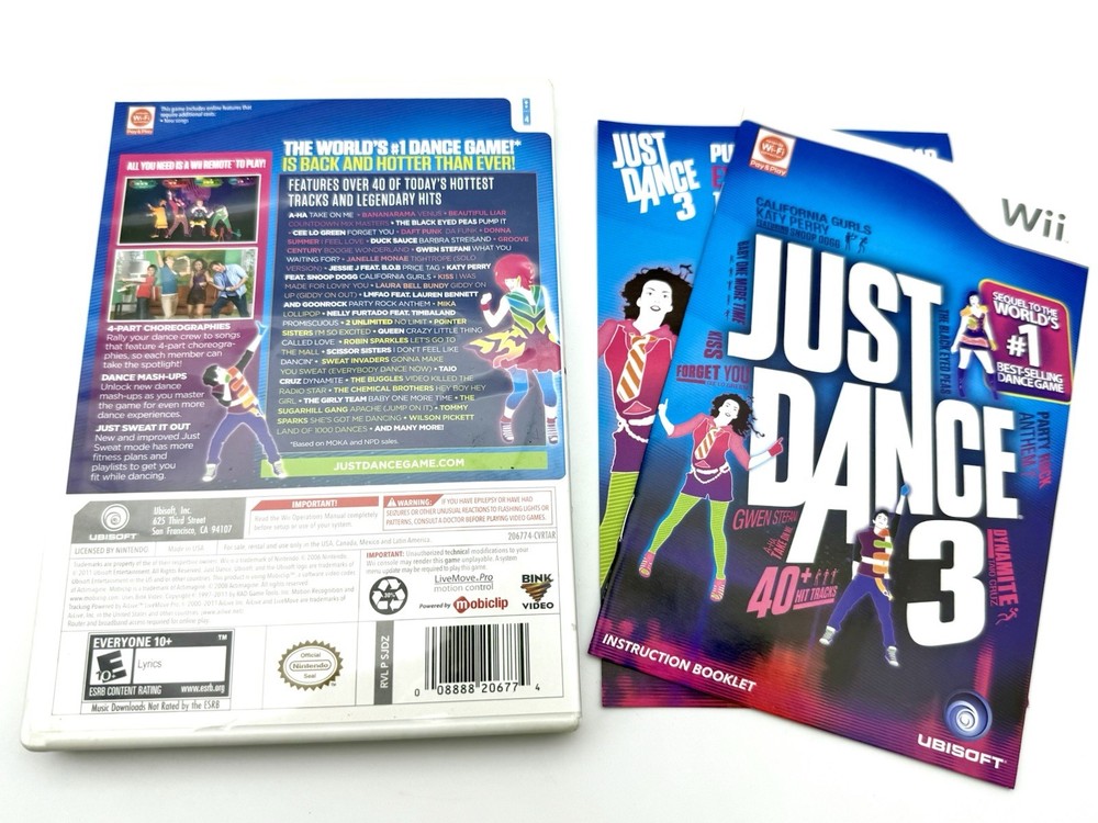 Nintendo Wii Just Dance 3 EMPTY Case w/ Manual