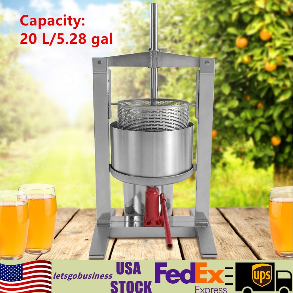 Fruit Press Crusher Grinder Apple Juice Wine Cider & Hydraulic Jack Fruit Press
