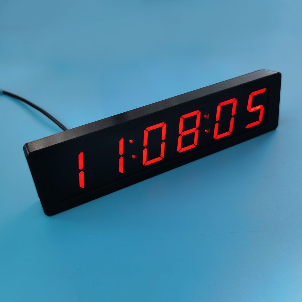 GPS/Beidou Satellite Timing 6-Bit 1.2" Digital Clock Type-C USB with Time Memory