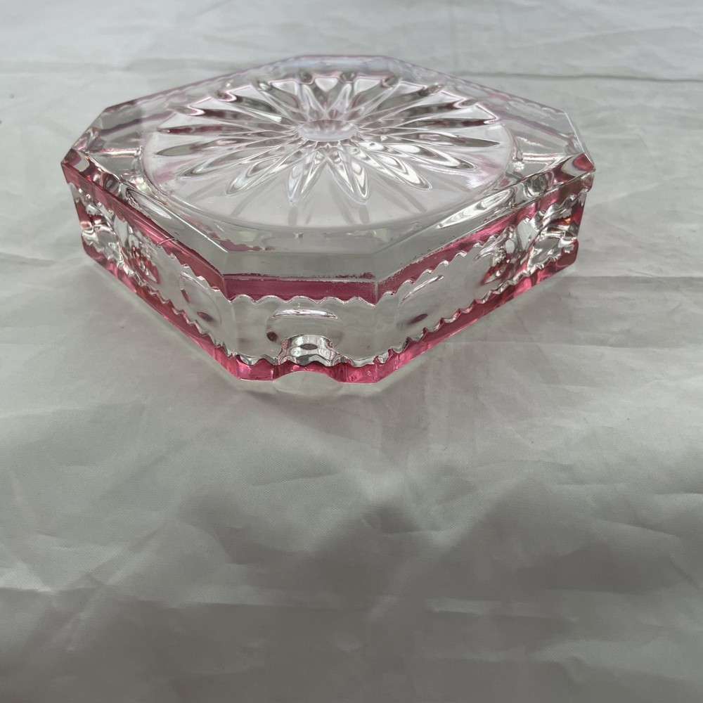 Tiffin Glass Kings Crown Ruby Flashed Glass Ashtray