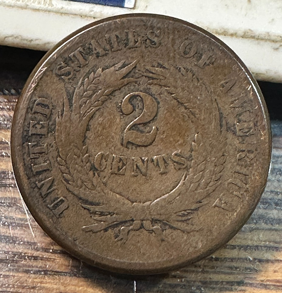 1864 2 Cent Piece Nice Original VF CHRC