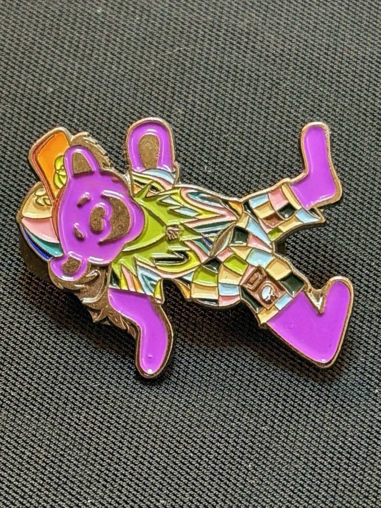 Grateful Dead Dancing Bear Hat Pin Purple & Multicolor