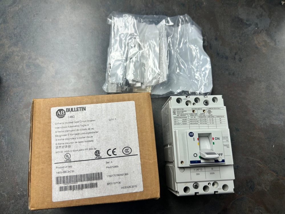 New 140G-G6C3-C30 Allen Bradley 140G 125A Frame Molded Case Ckt-Bkr 3 Poles