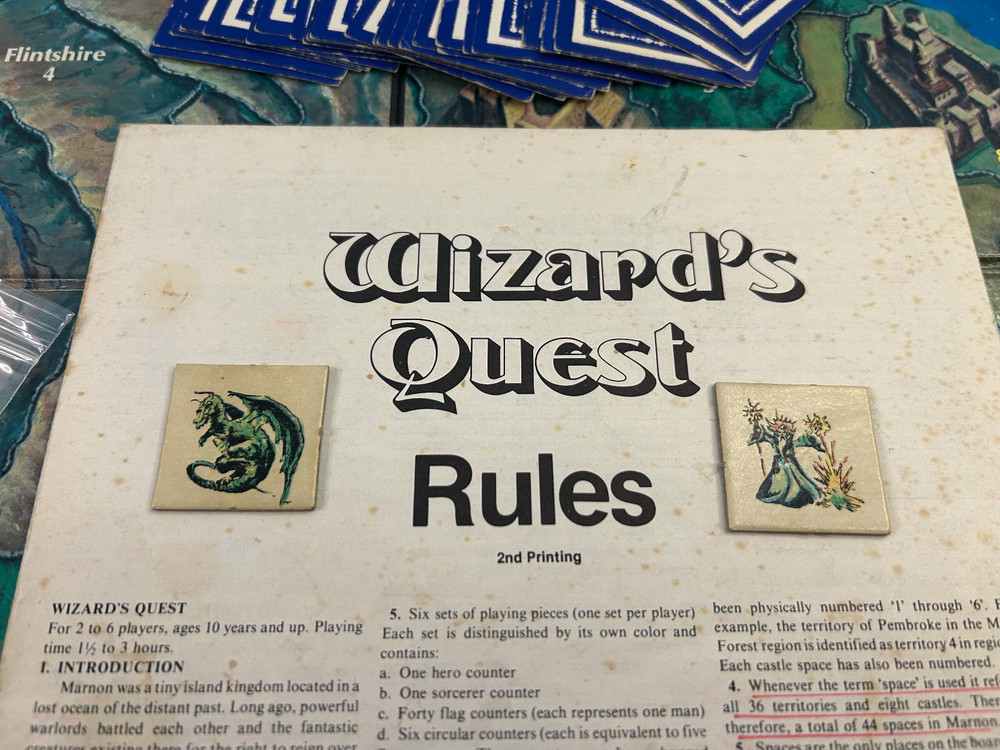 Avalon Hill Wizard's Quest Game 1979-Incomplete (No Box, Missing 4 Orcs)