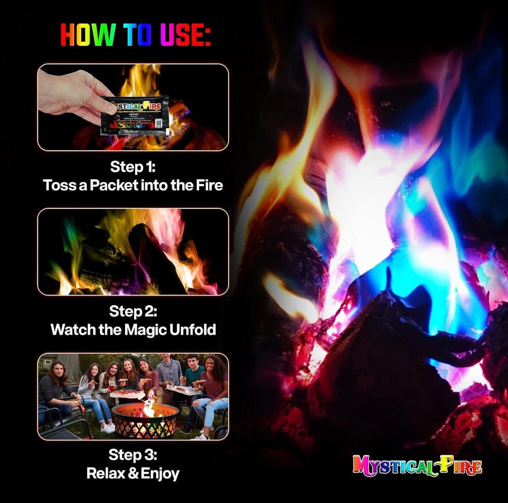Mystical Fire Color Changing Packets Pits Campfire Long-Lasting Regular