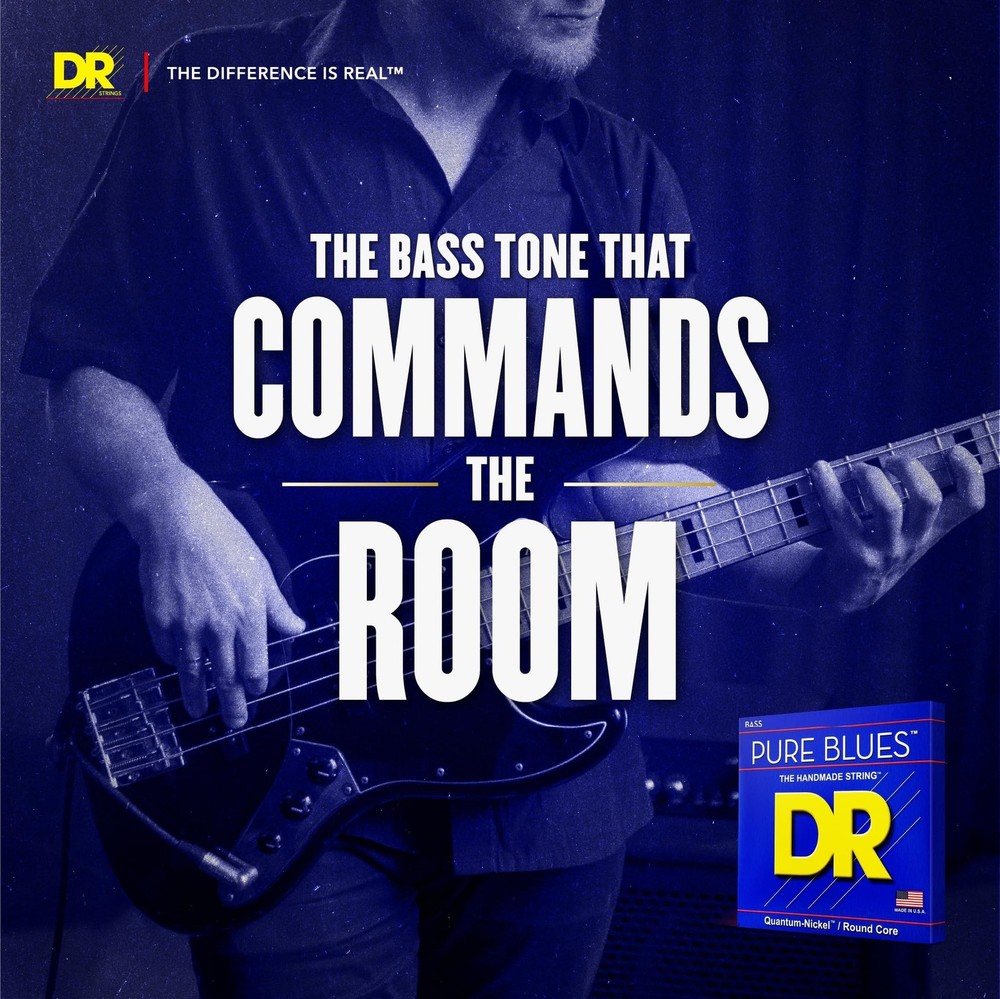 DR Strings PURE BLUES Bass Guitar Strings (PB-45), Silver