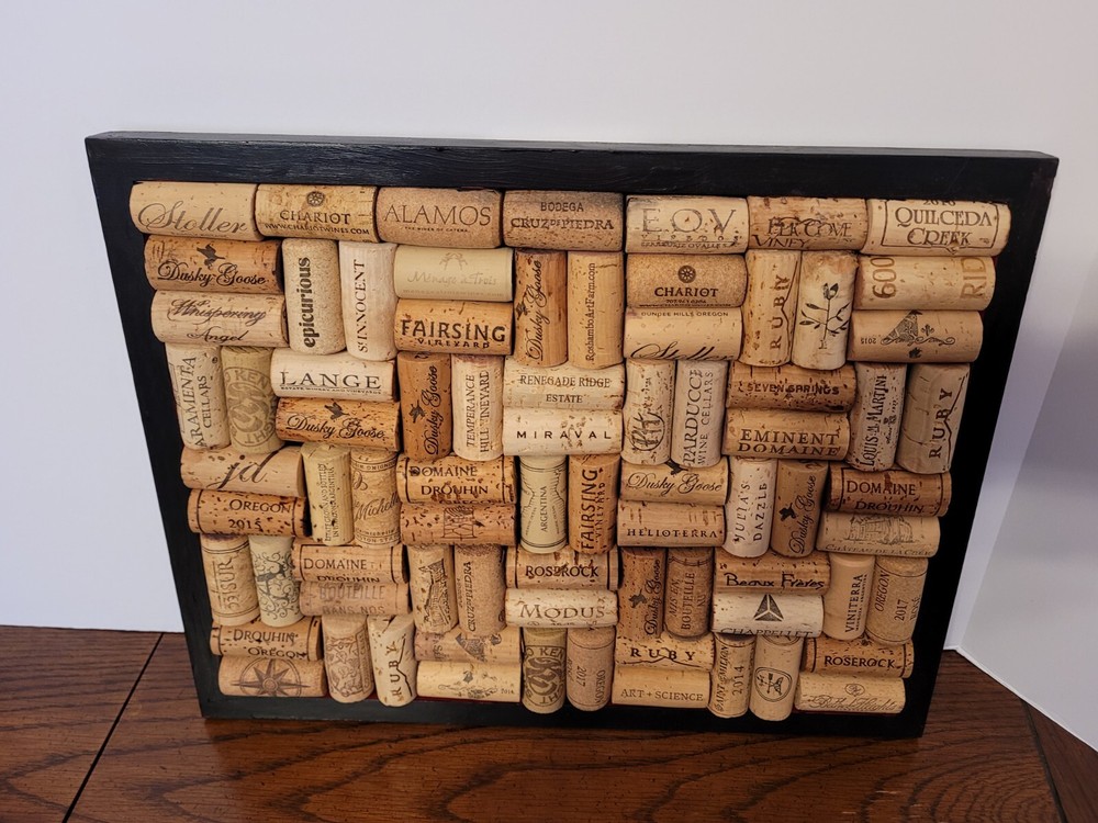 Wine Corks Tray Black Framed  11x14 Unique
