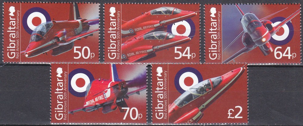 Gibraltar Issue 2014 (Set 1606-1610) Airforce Red Arrows