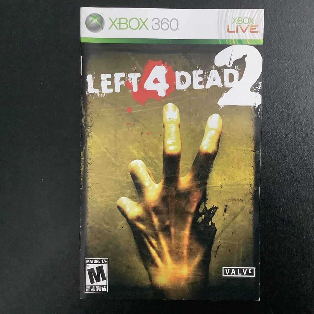 Left 4 Dead 2 Microsoft Xbox 360 Instruction Manual Only