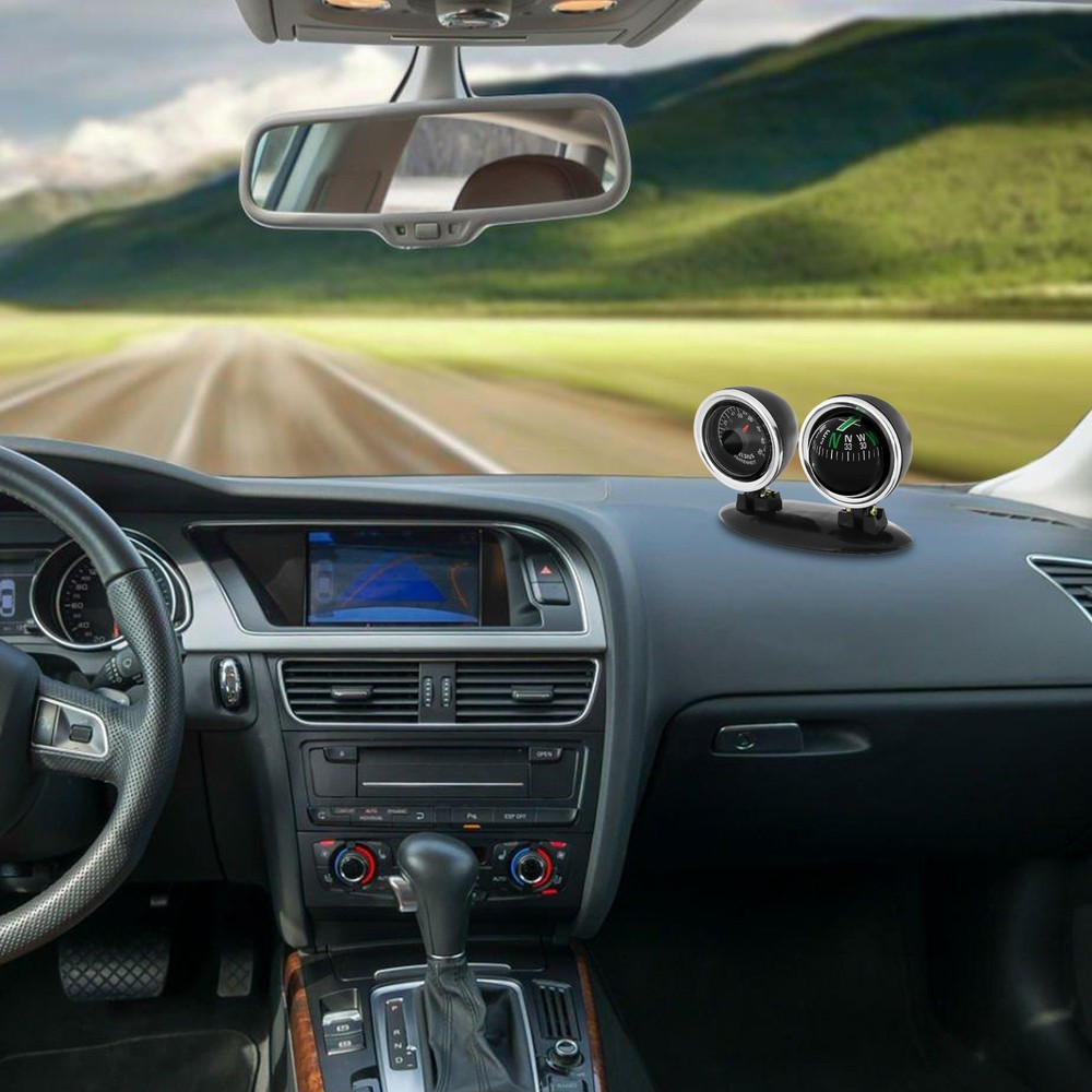 Dash Mount Compass Navigation Ball with Temperature Tester For Car