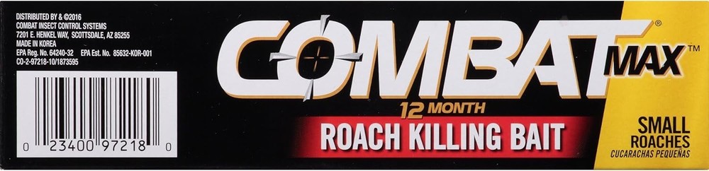 COMBAT MAX 12 Month Roach Killing Bait, Small Roach, Child-Resistant, 18 Count.