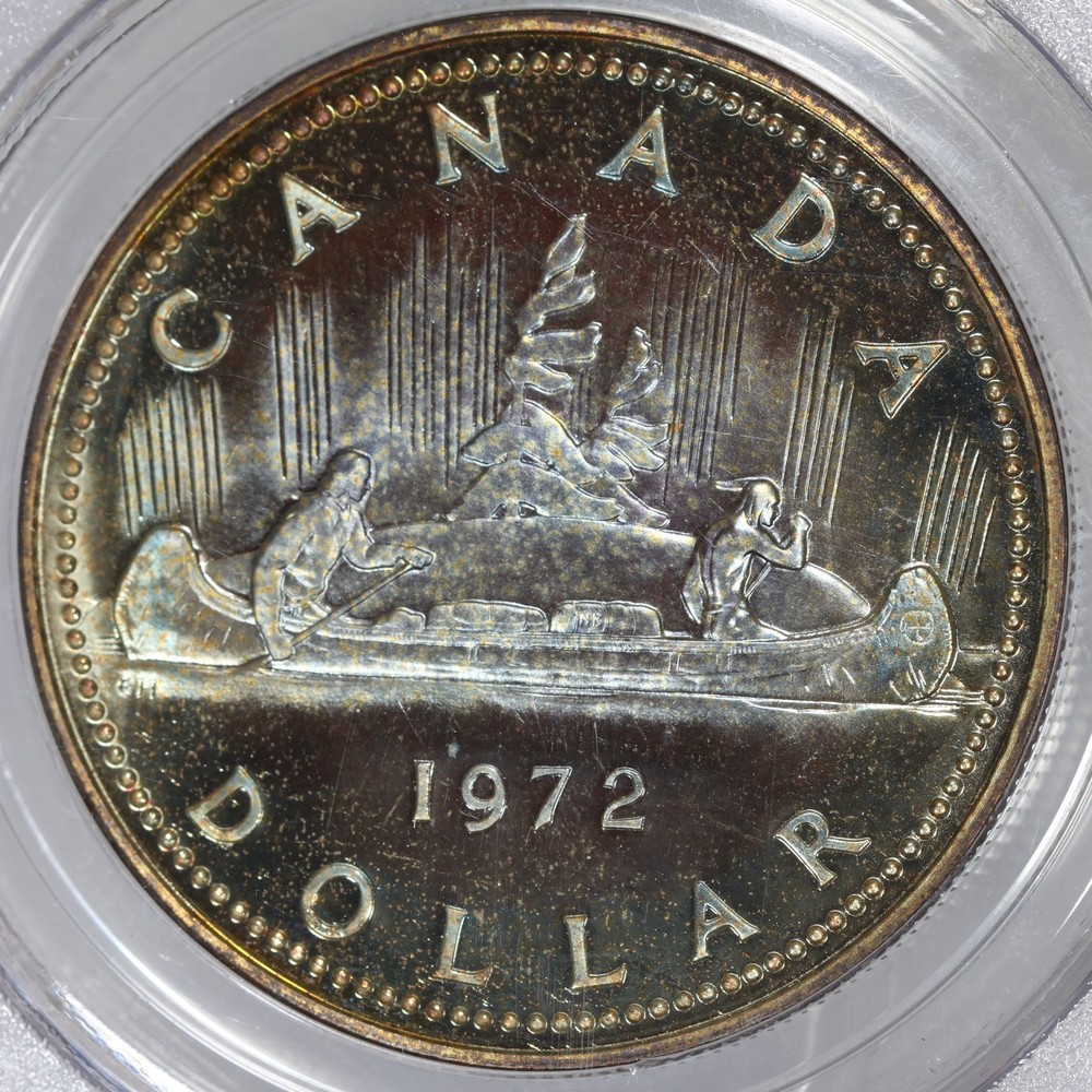 1972 Silver Canada Voyageur Dollar PCGS SP68 - Toned