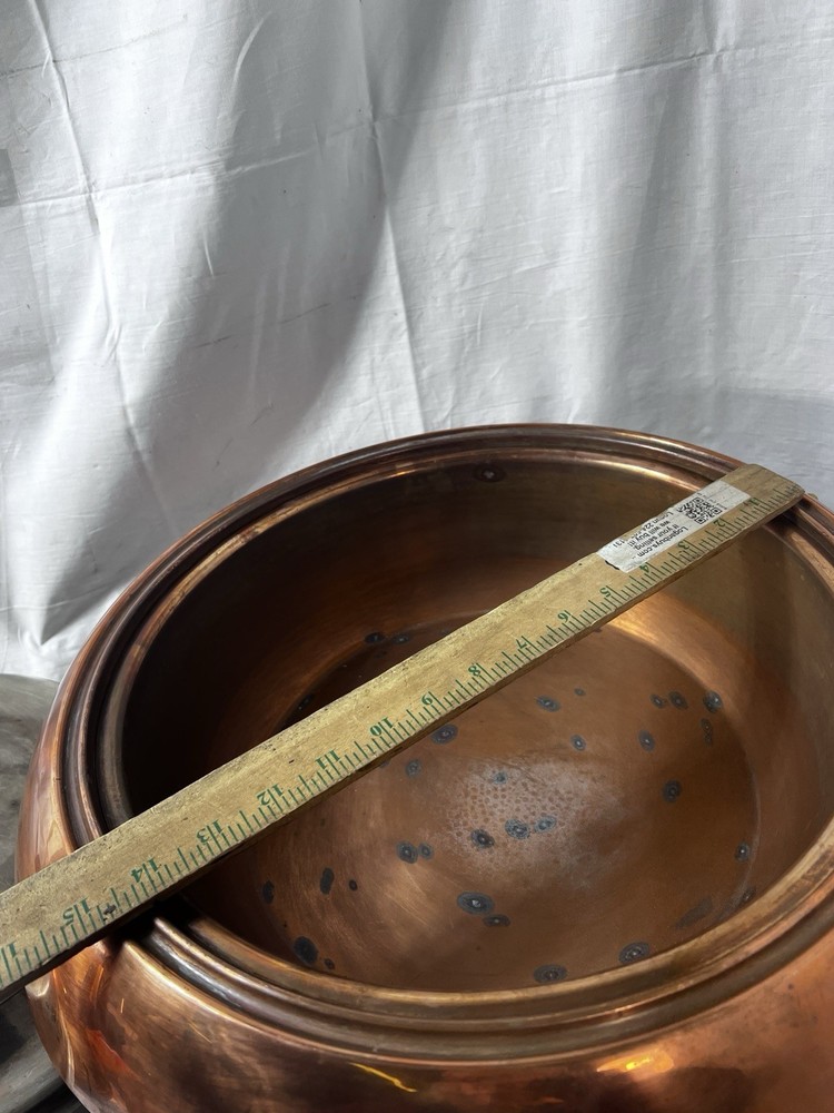 Huge Copper & Brass Chafing Dish Designer J.C. Moore Coppersmith