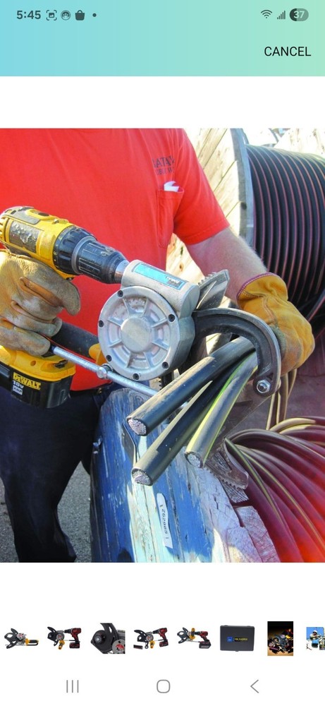 KAMLINA Heavy Duty Drill-Powered Copper Cable Cutter Black Handle