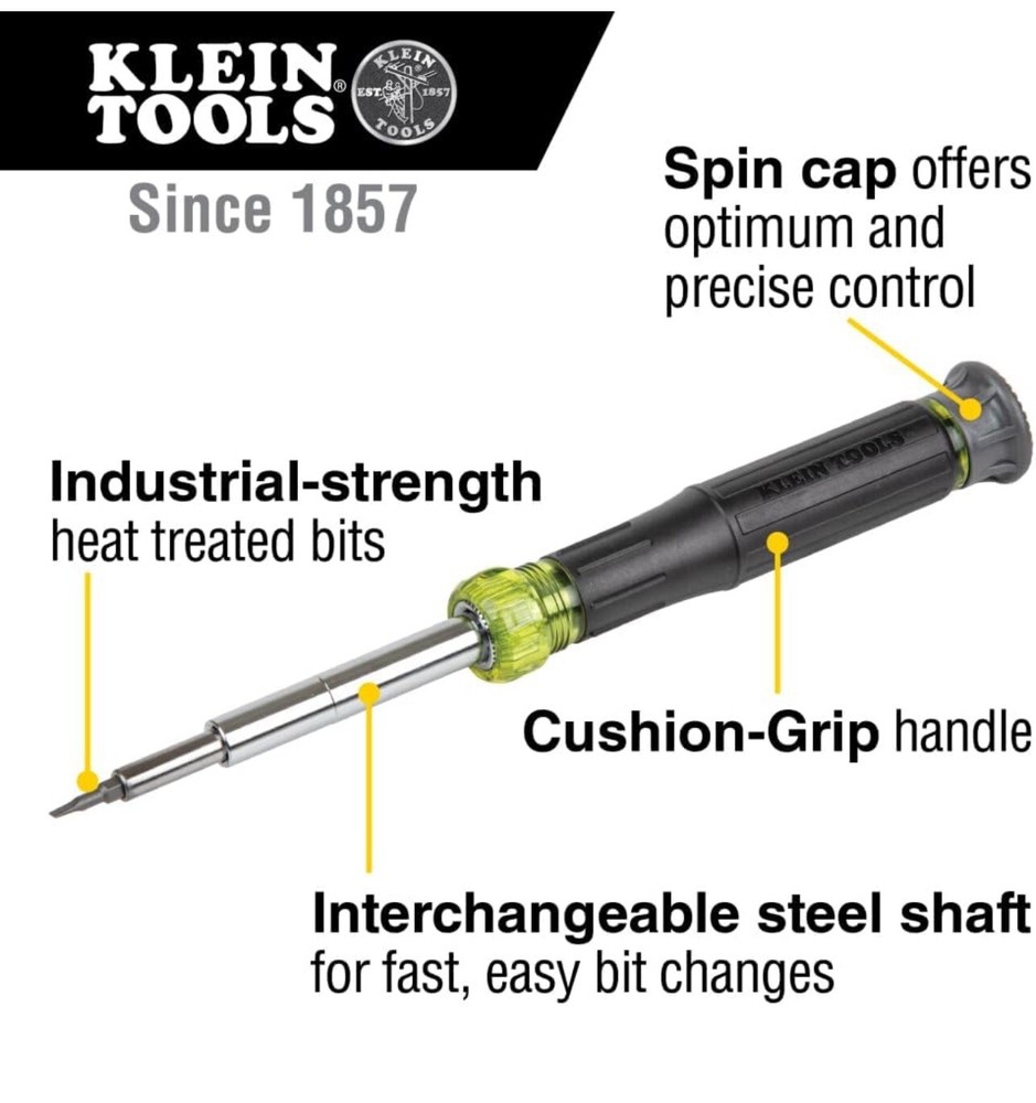 Klein Tools 32314 Electronic Screwdriver, 14-in-1 with 8 Precision Tips