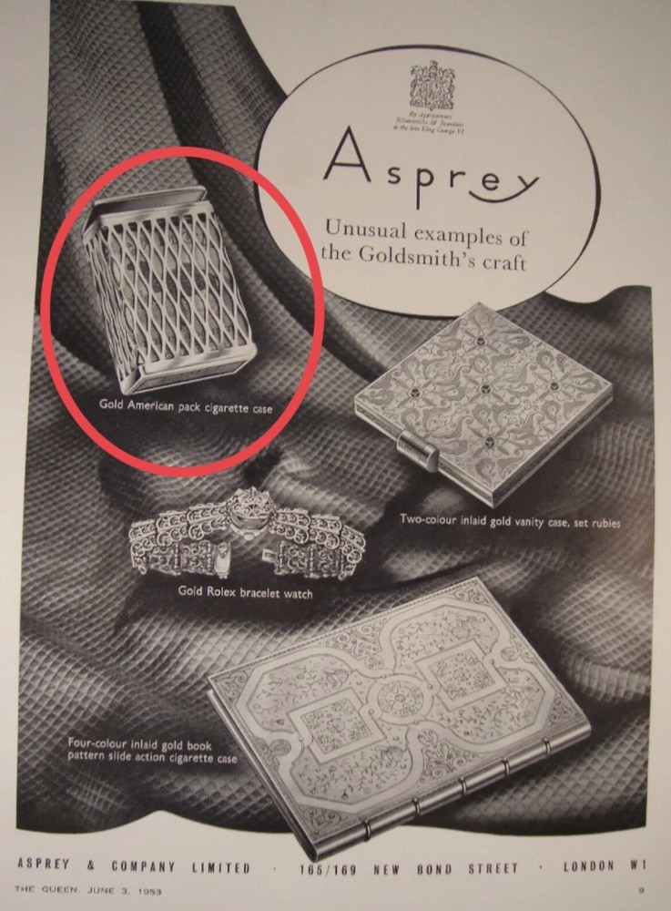 Asprey Solid Sterling Silver Gilt Hallmarked Cigarette Packet Case Holder