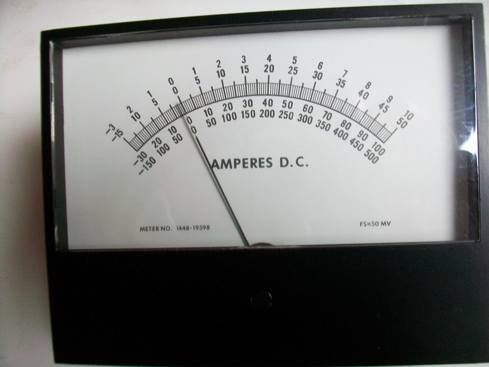 PHAOSTRON LARGE 50 Mv. MULTIPLE SCALE PANEL METER 5 1/2" x 4 1/8"