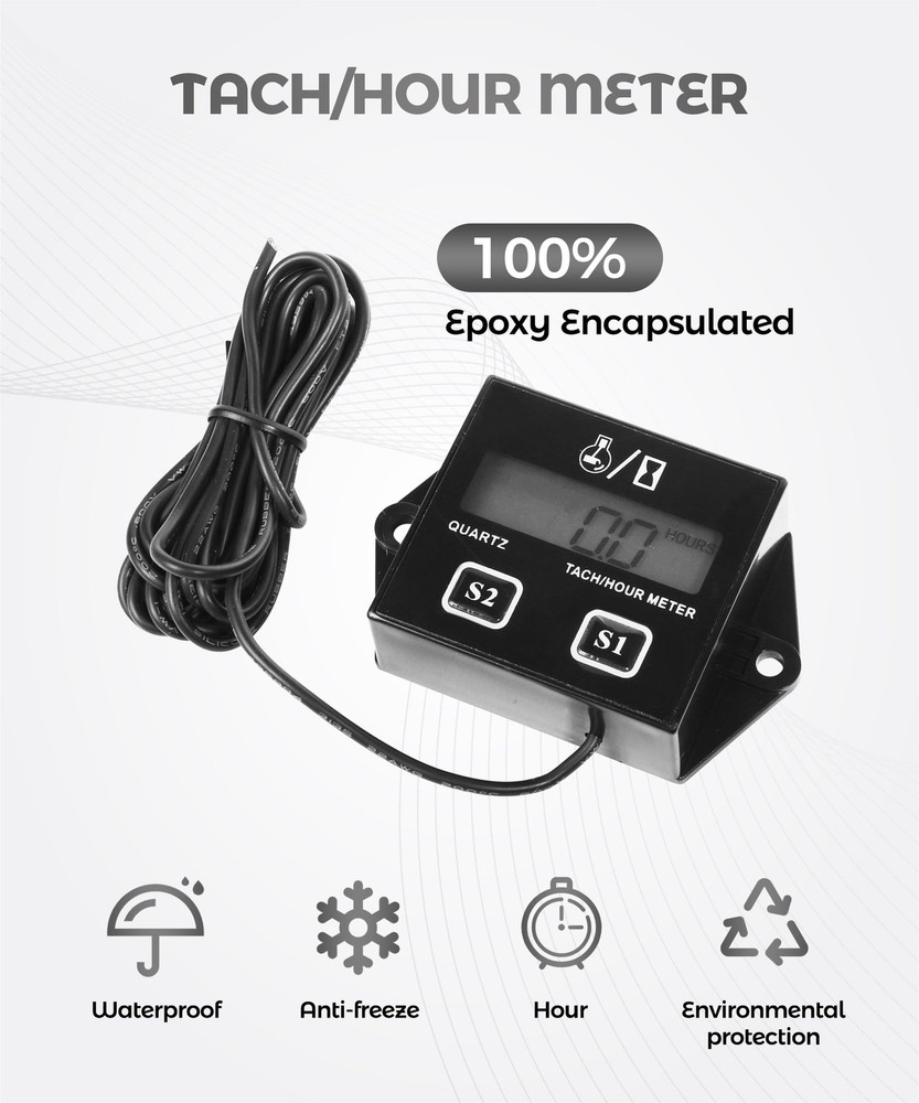 Small Engine Tachometer,Car Accessories Motorcycle Tachometer,Waterproof Tach...