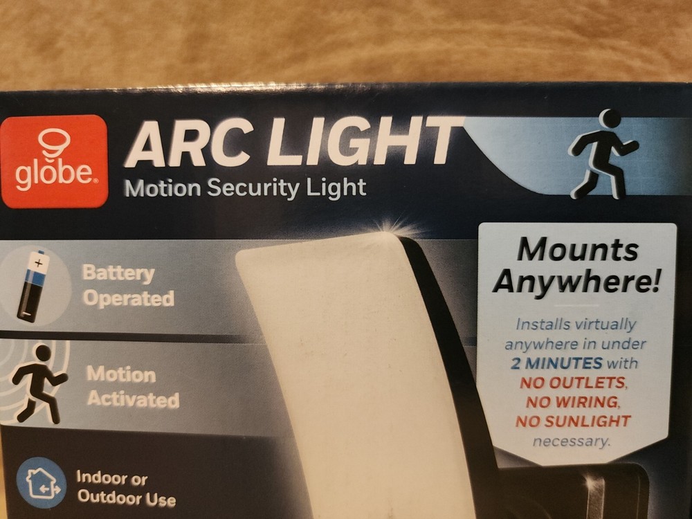 Lot of 2: Globe ARC LIGHT, motion sensor light, battery operated.