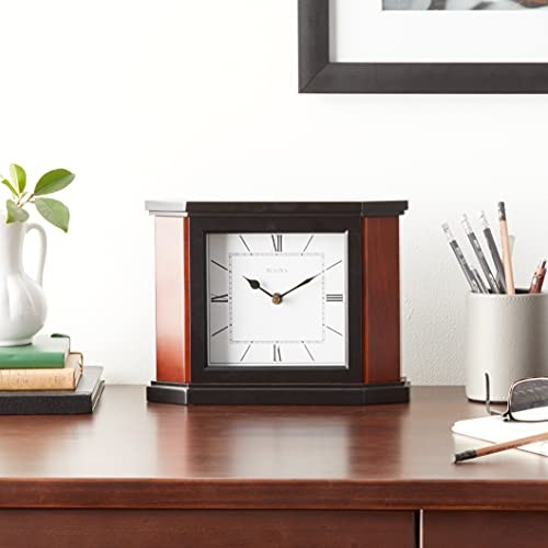 Bulova B1881 Holyoke Clock Small, Cherry Brown