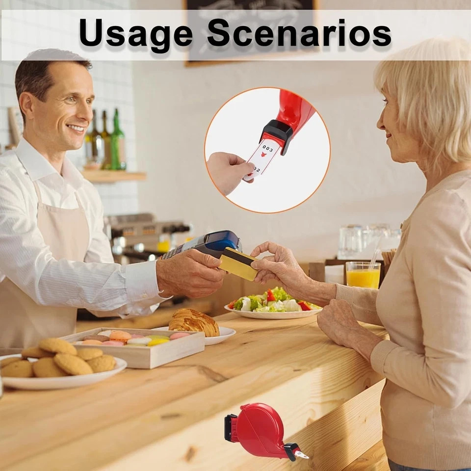 Take a Number Dispenser Ticket 3 digit, Red