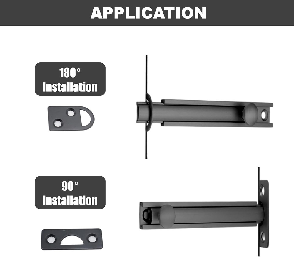 2 Inch Solid Copper Surface Bolt, Copper Slide Lock, Cabinet Surface Bolt with S