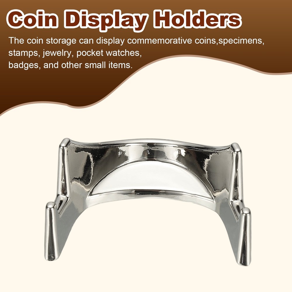 4 Pcs Coin Display Stands Mini Coin Easel Presentation Holder Silver