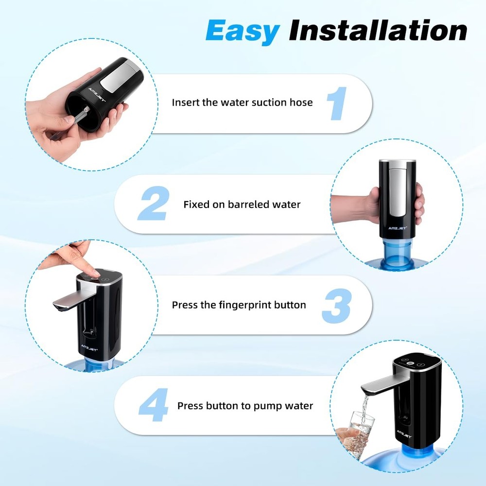 Water Dispenser for 5 Gallon Bottle with Digital Display, 4 Dispense Modes, P...