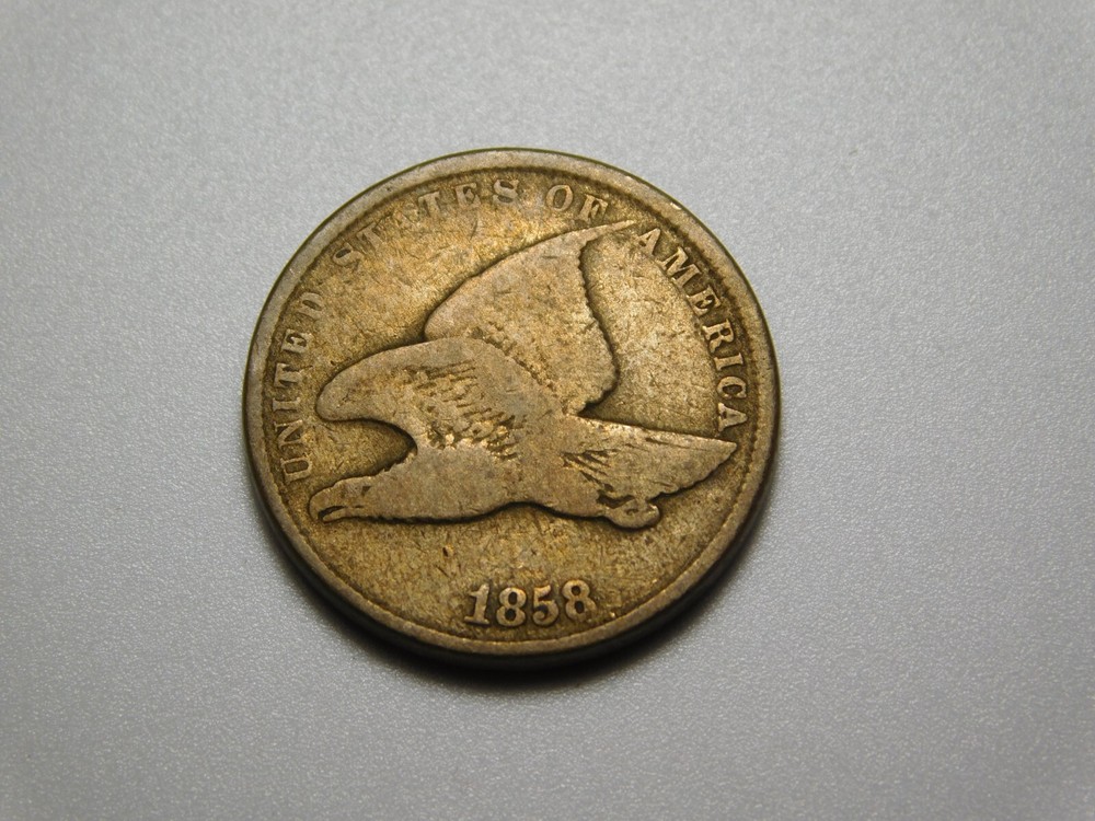 OLD US COIN 1858 FLYING EAGLE CENT PENNY